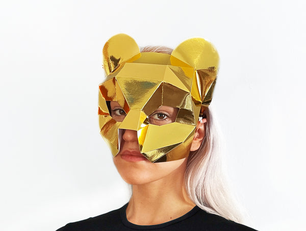 Lioness Half Mask<br> DIY Paper Mask Template