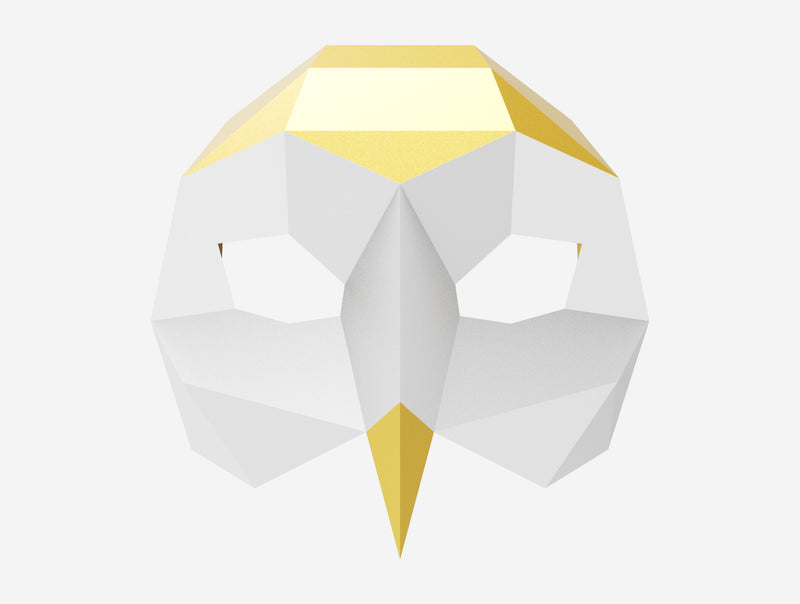 Owl Half Mask <br> DIY Paper Mask Template