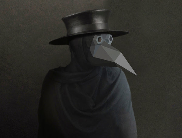 Plague Doctor Half Mask <br> DIY Paper Mask Template