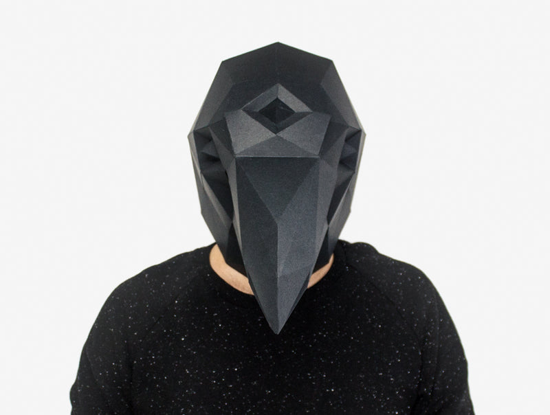 Raven Crow Mask <br> DIY Paper Mask Template